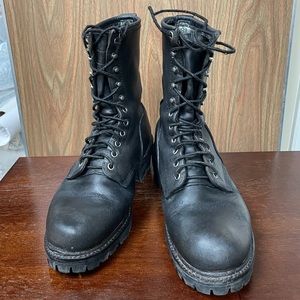 Pre-owned Redwing Black Leather Work Boots. Men’s size 10